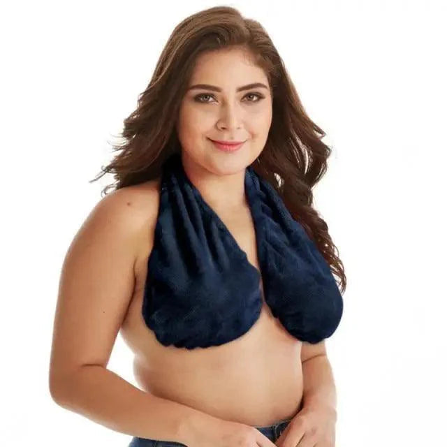 Comfortable Women Towel Bra Chest Hanging Neck Wrapped Big Bra Breastfeeding Lightweight Ladies Towel Bra Stevvex