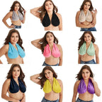 Comfortable Women Towel Bra Chest Hanging Neck Wrapped Big Bra Breastfeeding Lightweight Ladies Towel Bra Stevvex