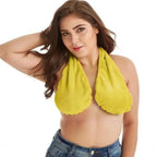 Comfortable Women Towel Bra Chest Hanging Neck Wrapped Big Bra Breastfeeding Lightweight Ladies Towel Bra Stevvex