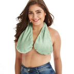 Comfortable Women Towel Bra Chest Hanging Neck Wrapped Big Bra Breastfeeding Lightweight Ladies Towel Bra Stevvex