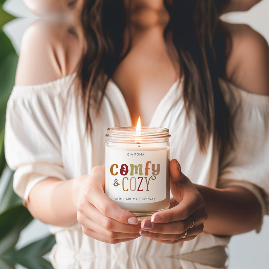 Pumpkin Spice Soy Candle 9oz Jar, Vanilla Whipped Cream Cinnamon BandsCo Straps