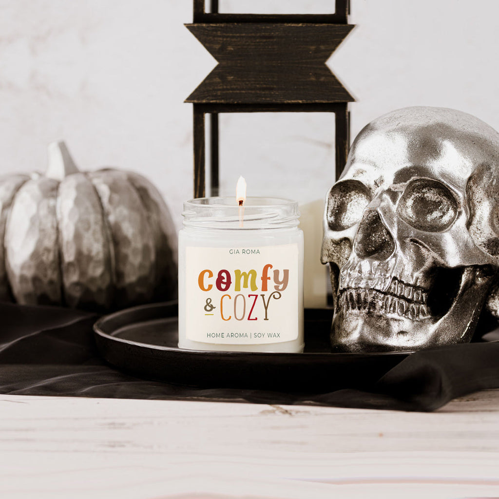 Pumpkin Spice Soy Candle 9oz Jar, Vanilla Whipped Cream Cinnamon BandsCo Straps