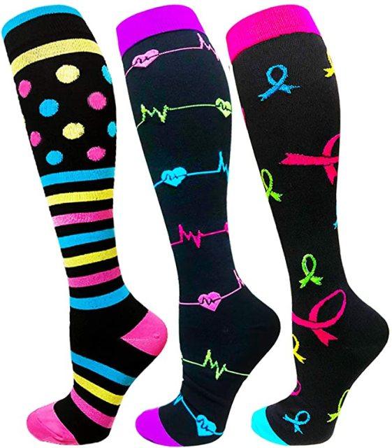 Compression Socks Athletic Best Graduated Breathable Nursing Socks Fit Running Outdoor Sports Socks Hiking Socks For Athlete Men And Women Stevvex