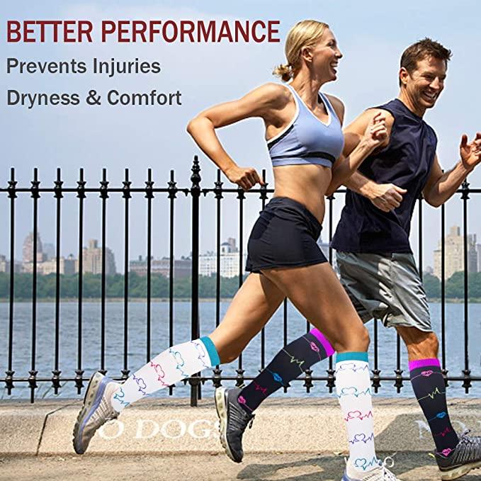 Compression Socks Athletic Best Graduated Breathable Nursing Socks Fit Running Outdoor Sports Socks Hiking Socks For Athlete Men And Women Stevvex