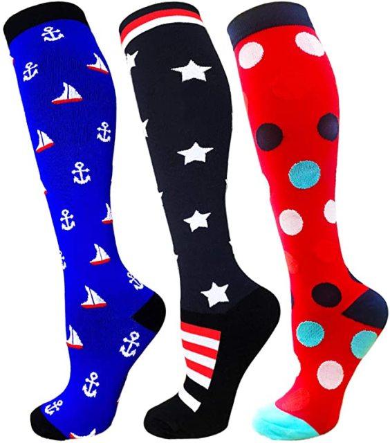 Compression Socks Athletic Best Graduated Breathable Nursing Socks Fit Running Outdoor Sports Socks Hiking Socks For Athlete Men And Women Stevvex