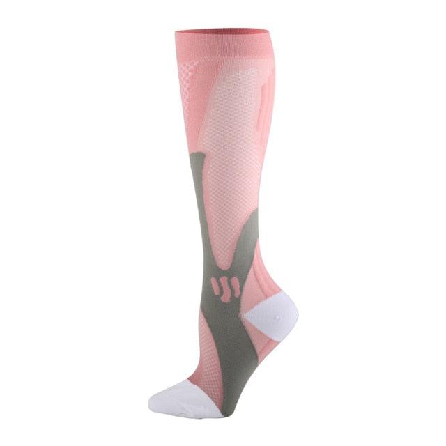 Compression Socks Nylon Medical Nursing Stockings Specializes Outdoor Cycling Sport Socks Men,20-30mmhg Run Nurse Socks for Edema Diabetic Varicose Veins Fast-drying Breathable Adult Sports Socks Stevvex