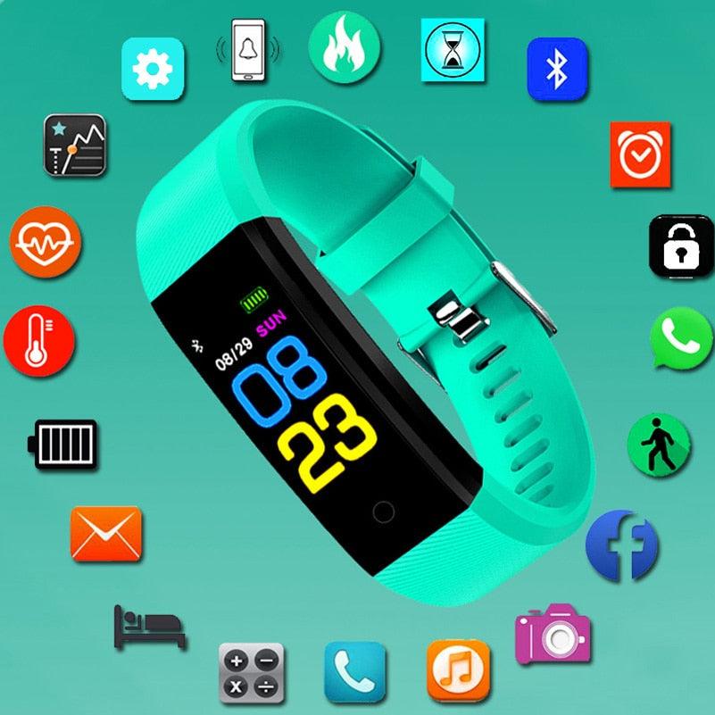 Connected Child Smart Sport Watch For Girls Boys Students Wrist Clock Electronic LED Digital Child Wrist Watch Fitness Tracker With Heart Rate Monitor Waterproof Activity Tracker With Sport Modes Sleep Monitor Fitness Watch With Call SMS Reminder Stevvex