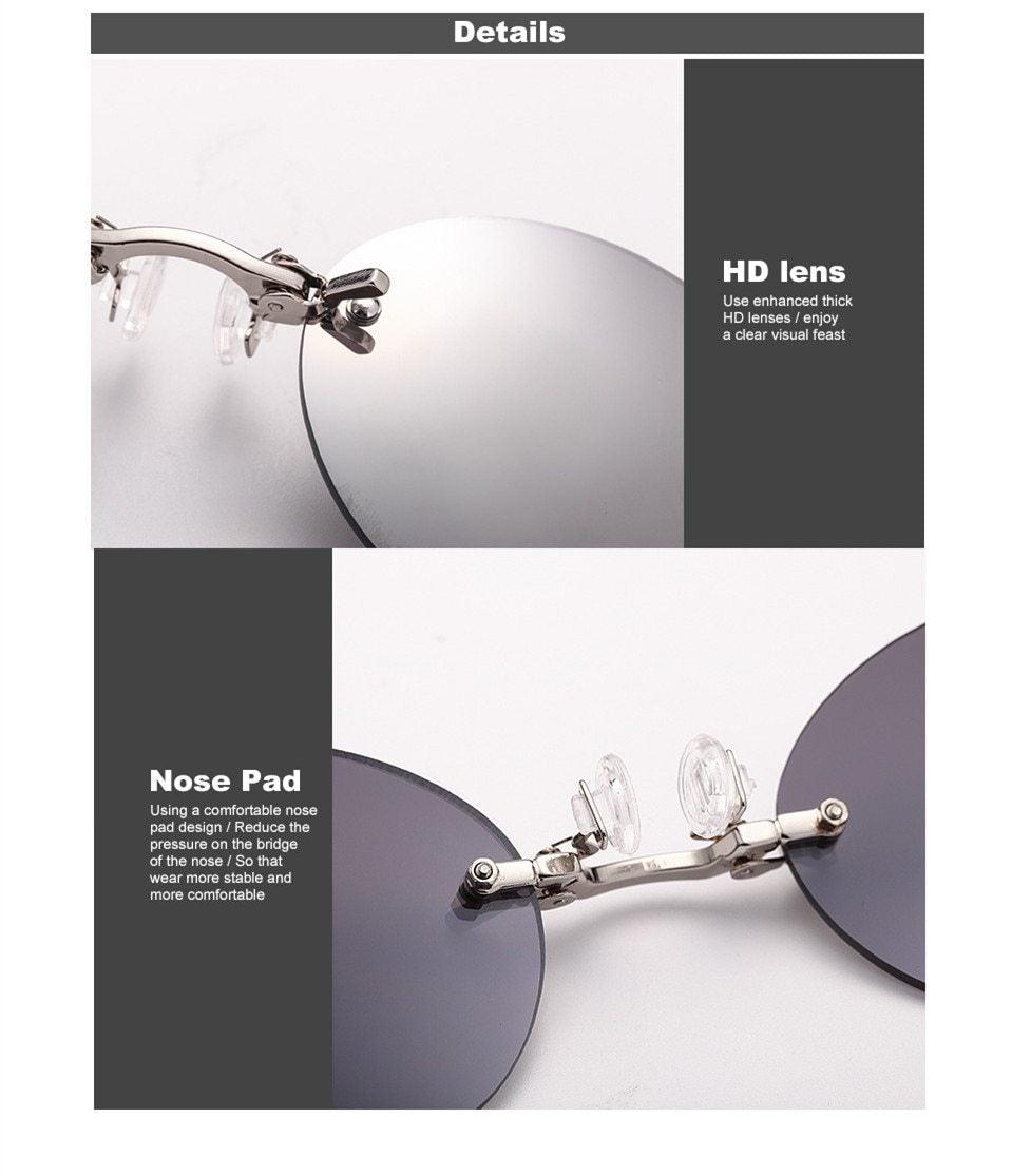 Convenient And Lightweight Sun Protection Sunglasses New Clip On Nose Glasses New Round Rimless Matrix Shape Sunglasses For Men & Women  Mini Frameless Vintage Sunglasses For men Stevvex