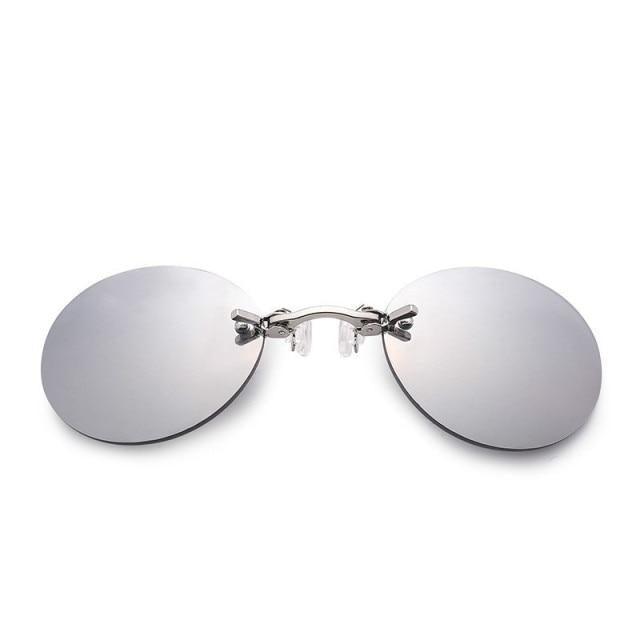Convenient And Lightweight Sun Protection Sunglasses New Clip On Nose Glasses New Round Rimless Matrix Shape Sunglasses For Men & Women  Mini Frameless Vintage Sunglasses For men Stevvex
