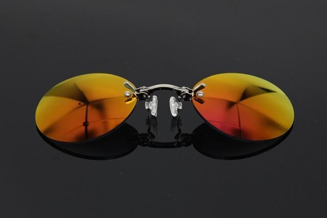 Convenient And Lightweight Sun Protection Sunglasses New Clip On Nose Glasses New Round Rimless Matrix Shape Sunglasses For Men & Women  Mini Frameless Vintage Sunglasses For men Stevvex