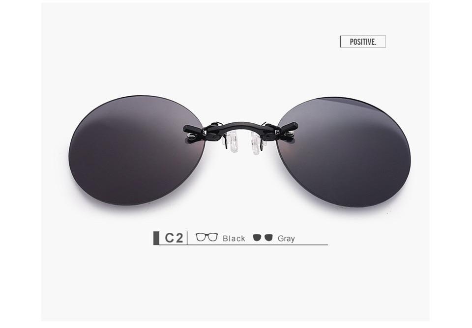 Convenient And Lightweight Sun Protection Sunglasses New Clip On Nose Glasses New Round Rimless Matrix Shape Sunglasses For Men & Women  Mini Frameless Vintage Sunglasses For men Stevvex
