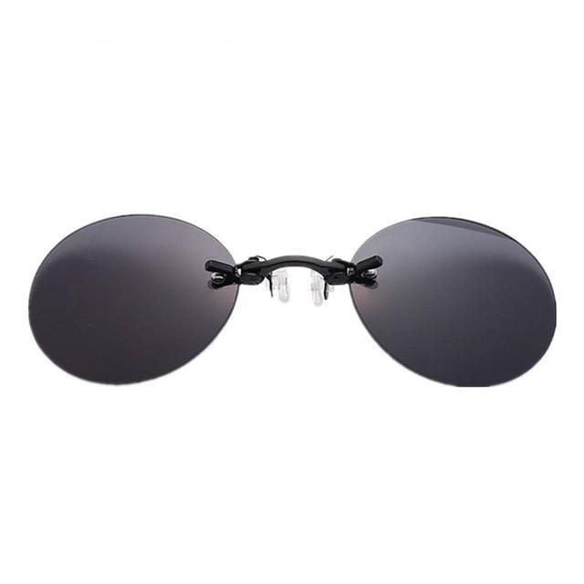 Convenient And Lightweight Sun Protection Sunglasses New Clip On Nose Glasses New Round Rimless Matrix Shape Sunglasses For Men & Women  Mini Frameless Vintage Sunglasses For men Stevvex