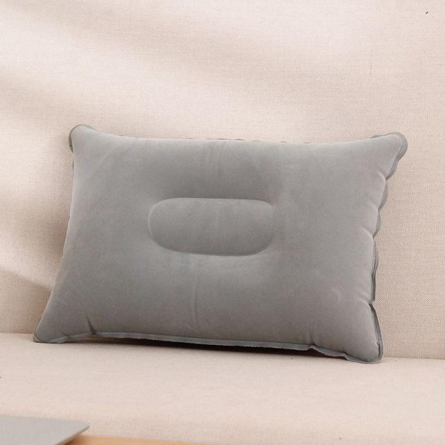 Convenient Ultralight Inflatable PVC Nylon Air Pillow Sleep Cushion Travel Bedroom Hiking Beach Car Plane Head Rest Support Inflatable Camping Travel Pillows Ultralight Inflatable Pillow Small Squared Flocked Fabric Air Pillow for Hiking Camping Traveling Stevvex