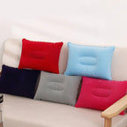 Convenient Ultralight Inflatable PVC Nylon Air Pillow Sleep Cushion Travel Bedroom Hiking Beach Car Plane Head Rest Support Inflatable Camping Travel Pillows Ultralight Inflatable Pillow Small Squared Flocked Fabric Air Pillow for Hiking Camping Traveling Stevvex