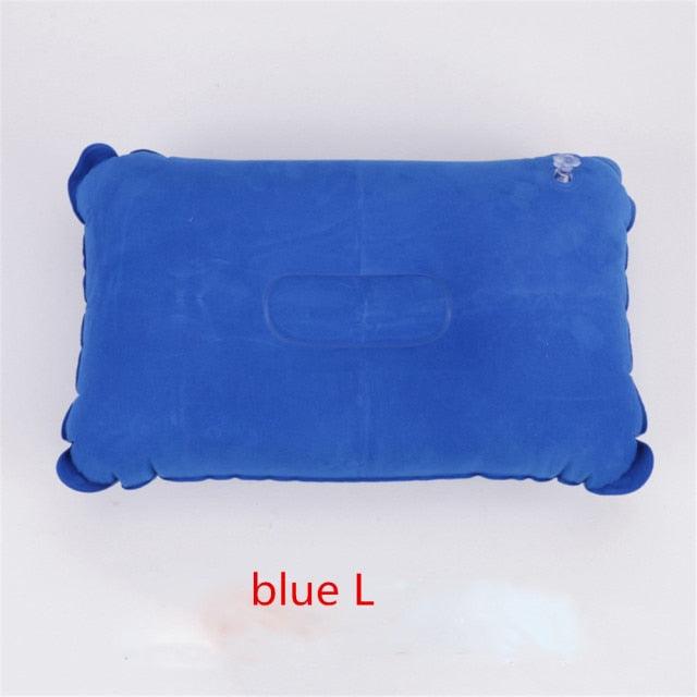 Convenient Ultralight Inflatable PVC Nylon Air Pillow Sleep Cushion Travel Bedroom Hiking Beach Car Plane Head Rest Support Inflatable Camping Travel Pillows Ultralight Inflatable Pillow Small Squared Flocked Fabric Air Pillow for Hiking Camping Traveling Stevvex
