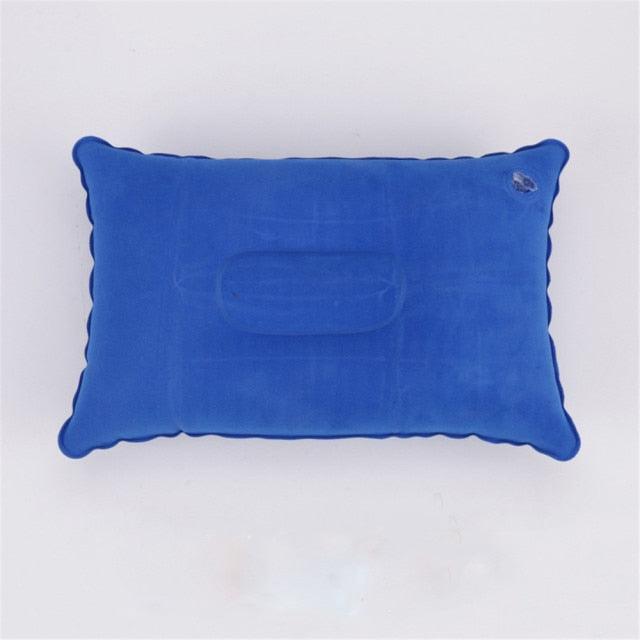 Convenient Ultralight Inflatable PVC Nylon Air Pillow Sleep Cushion Travel Bedroom Hiking Beach Car Plane Head Rest Support Inflatable Camping Travel Pillows Ultralight Inflatable Pillow Small Squared Flocked Fabric Air Pillow for Hiking Camping Traveling Stevvex