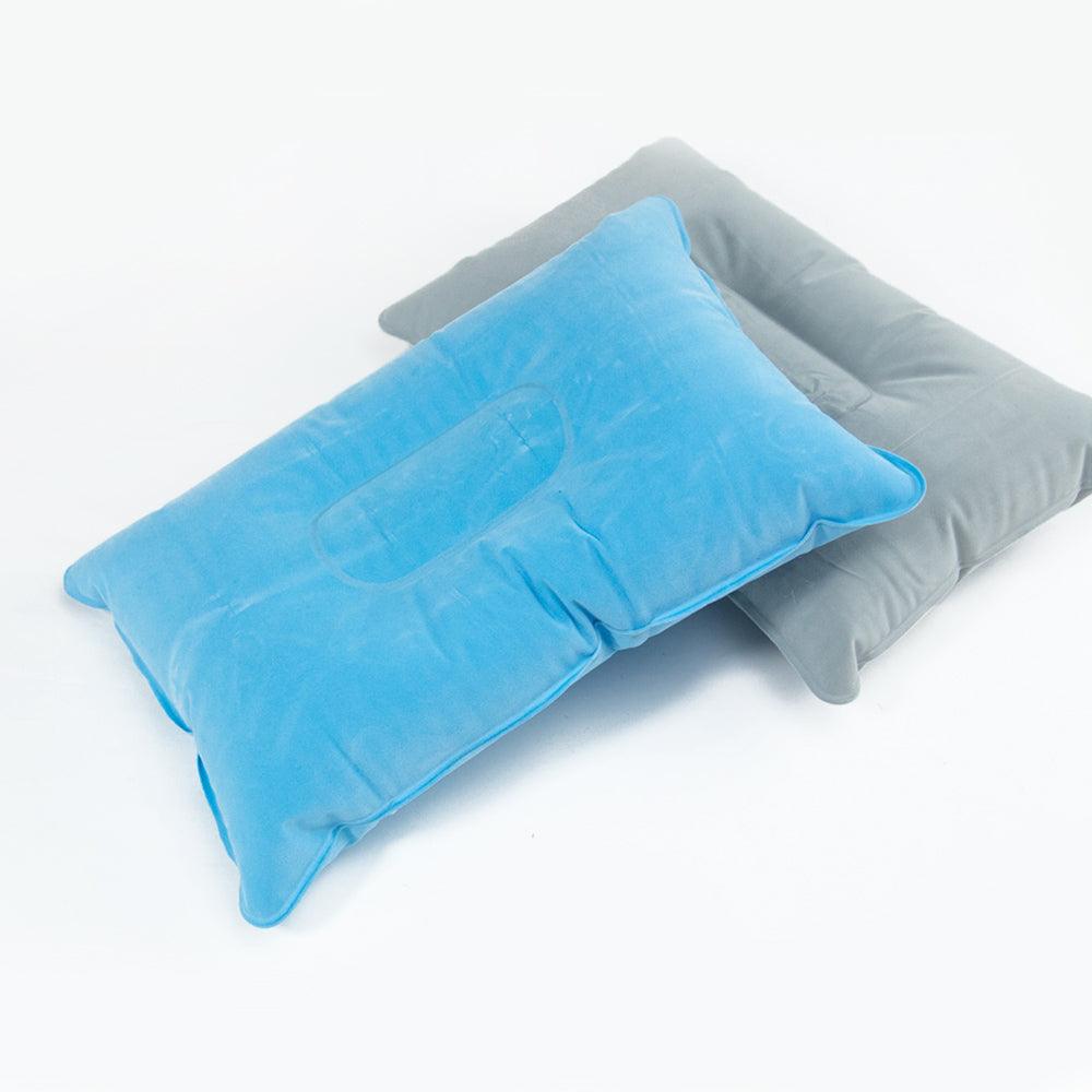 Convenient Ultralight Inflatable PVC Nylon Air Pillow Sleep Cushion Travel Bedroom Hiking Beach Car Plane Head Rest Support Inflatable Camping Travel Pillows Ultralight Inflatable Pillow Small Squared Flocked Fabric Air Pillow for Hiking Camping Traveling Stevvex