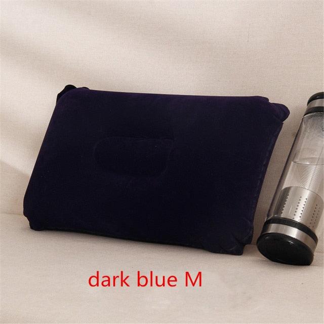 Convenient Ultralight Inflatable PVC Nylon Air Pillow Sleep Cushion Travel Bedroom Hiking Beach Car Plane Head Rest Support Inflatable Camping Travel Pillows Ultralight Inflatable Pillow Small Squared Flocked Fabric Air Pillow for Hiking Camping Traveling Stevvex