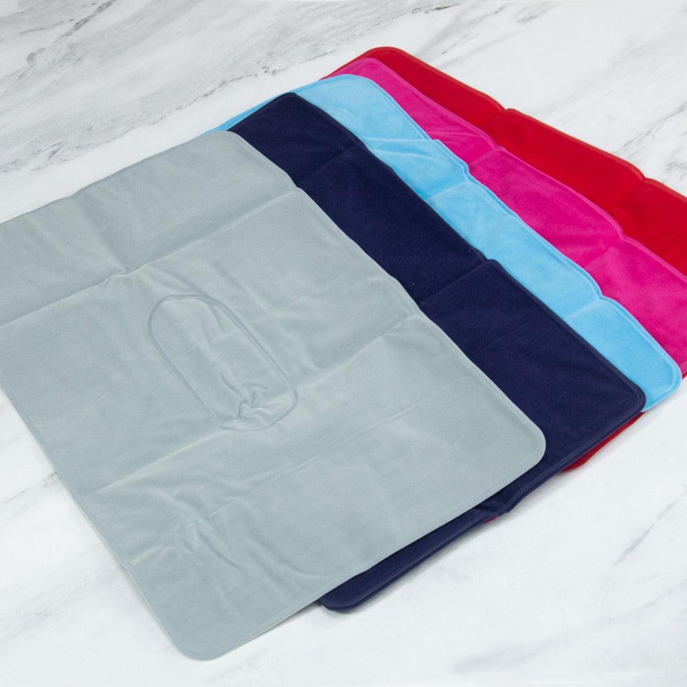 Convenient Ultralight Inflatable PVC Nylon Air Pillow Sleep Cushion Travel Bedroom Hiking Beach Car Plane Head Rest Support Inflatable Camping Travel Pillows Ultralight Inflatable Pillow Small Squared Flocked Fabric Air Pillow for Hiking Camping Traveling Stevvex