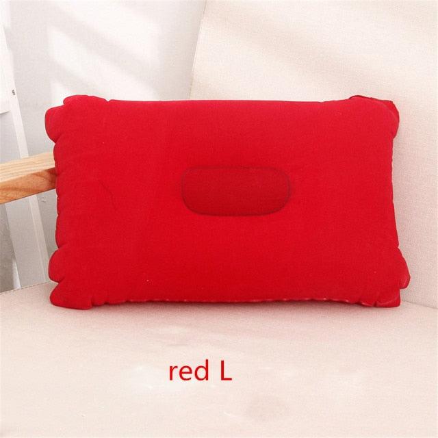 Convenient Ultralight Inflatable PVC Nylon Air Pillow Sleep Cushion Travel Bedroom Hiking Beach Car Plane Head Rest Support Inflatable Camping Travel Pillows Ultralight Inflatable Pillow Small Squared Flocked Fabric Air Pillow for Hiking Camping Traveling Stevvex