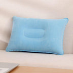Convenient Ultralight Inflatable PVC Nylon Air Pillow Sleep Cushion Travel Bedroom Hiking Beach Car Plane Head Rest Support Inflatable Camping Travel Pillows Ultralight Inflatable Pillow Small Squared Flocked Fabric Air Pillow for Hiking Camping Traveling Stevvex