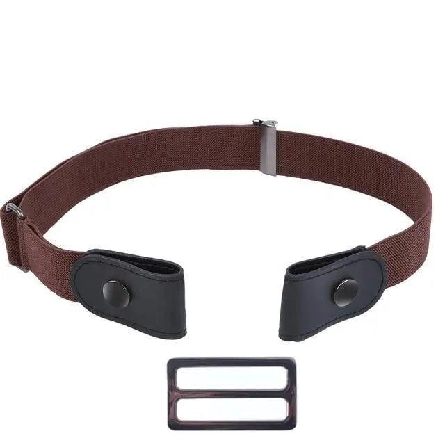 Cool Buckle-Free Stretch Elastic Waist Belt Unisex Style No Buckle Fashion Waistbands For Men And Women Simple Black Stretch Belt Invisible Elastic Belt For Jeans Pants Dresses Stevvex