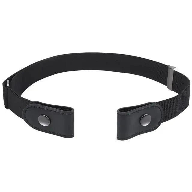 Cool Buckle-Free Stretch Elastic Waist Belt Unisex Style No Buckle Fashion Waistbands For Men And Women Simple Black Stretch Belt Invisible Elastic Belt For Jeans Pants Dresses Stevvex