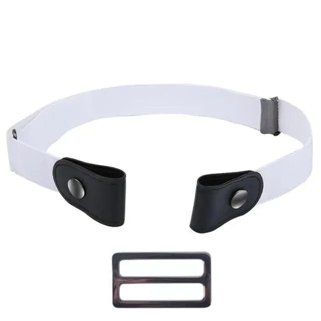 Cool Buckle-Free Stretch Elastic Waist Belt Unisex Style No Buckle Fashion Waistbands For Men And Women Simple Black Stretch Belt Invisible Elastic Belt For Jeans Pants Dresses Stevvex