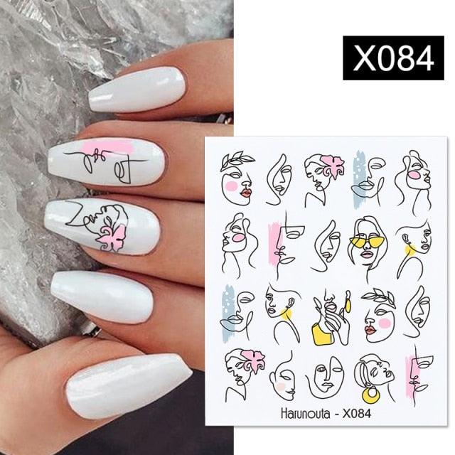 Cool Geometrics Pattern Water Decals Stickers Flower Leaves Slider For Nails Spring Summer Nail Art Decoration Tattoos Women Nail Art Stickers Water Transfer Decals Design Nail Art Supplies Manicure Acrylic Nail Foil Stencils Decorations Stevvex