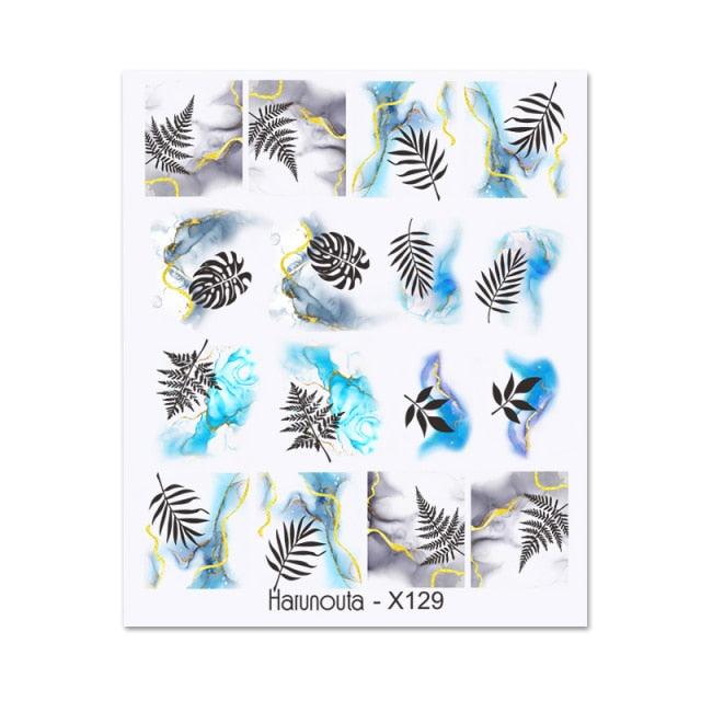 Cool Geometrics Pattern Water Decals Stickers Flower Leaves Slider For Nails Spring Summer Nail Art Decoration Tattoos Women Nail Art Stickers Water Transfer Decals Design Nail Art Supplies Manicure Acrylic Nail Foil Stencils Decorations Stevvex