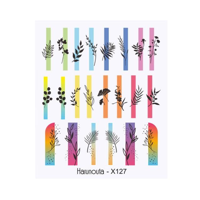 Cool Geometrics Pattern Water Decals Stickers Flower Leaves Slider For Nails Spring Summer Nail Art Decoration Tattoos Women Nail Art Stickers Water Transfer Decals Design Nail Art Supplies Manicure Acrylic Nail Foil Stencils Decorations Stevvex