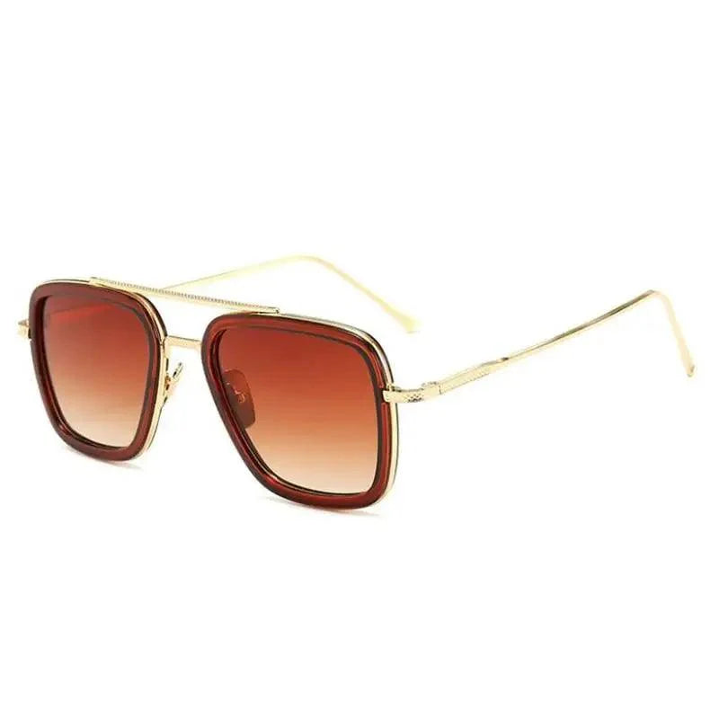 Cool Glasses Modern  Elegant Cosplay Vintage Retro  Sunglasses Vintage Aviator Square Sunglasses for Men Gold Frame Retro  Classic Sunglasses Stevvex