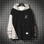 Cool Luxury Spring Autumn Striped Hoodie Sweatshirt Men's Thick Fleece Hip Hop High Streetwear Clothes Unique Design Long Sleeve Hoodies Casual Drawstring Hooded Sweatshirts Stevvex