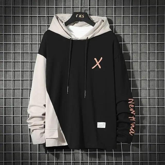 Cool Luxury Spring Autumn Striped Hoodie Sweatshirt Men's Thick Fleece Hip Hop High Streetwear Clothes Unique Design Long Sleeve Hoodies Casual Drawstring Hooded Sweatshirts Stevvex