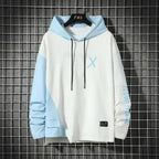 Cool Luxury Spring Autumn Striped Hoodie Sweatshirt Men's Thick Fleece Hip Hop High Streetwear Clothes Unique Design Long Sleeve Hoodies Casual Drawstring Hooded Sweatshirts Stevvex