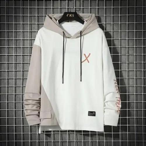Cool Luxury Spring Autumn Striped Hoodie Sweatshirt Men's Thick Fleece Hip Hop High Streetwear Clothes Unique Design Long Sleeve Hoodies Casual Drawstring Hooded Sweatshirts Stevvex