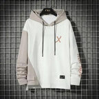 Cool Luxury Spring Autumn Striped Hoodie Sweatshirt Men's Thick Fleece Hip Hop High Streetwear Clothes Unique Design Long Sleeve Hoodies Casual Drawstring Hooded Sweatshirts Stevvex