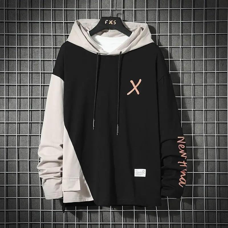 Cool Luxury Spring Autumn Striped Hoodie Sweatshirt Men's Thick Fleece Hip Hop High Streetwear Clothes Unique Design Long Sleeve Hoodies Casual Drawstring Hooded Sweatshirts Stevvex