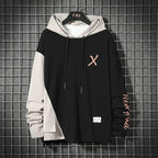 Cool Luxury Spring Autumn Striped Hoodie Sweatshirt Men's Thick Fleece Hip Hop High Streetwear Clothes Unique Design Long Sleeve Hoodies Casual Drawstring Hooded Sweatshirts Stevvex