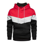 Cool Men's Patchwork Hooded Sweatshirt Hoodies Sport Clothing Casual Loose Fleece Warm Streetwear Modern Male Fashion Autumn Winter Outwear  Long Sleeve Pleated Comfy Round Neck Mens Sweatshirts Workout Sport Casual Hoodie