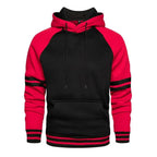 Cool Men's Patchwork Hooded Sweatshirt Hoodies Sport Clothing Casual Loose Fleece Warm Streetwear Modern Male Fashion Autumn Winter Outwear  Long Sleeve Pleated Comfy Round Neck Mens Sweatshirts Workout Sport Casual Hoodie
