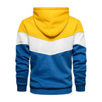 Cool Men's Patchwork Hooded Sweatshirt Hoodies Sport Clothing Casual Loose Fleece Warm Streetwear Modern Male Fashion Autumn Winter Outwear  Long Sleeve Pleated Comfy Round Neck Mens Sweatshirts Workout Sport Casual Hoodie