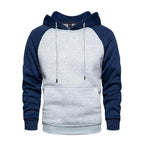 Cool Men's Patchwork Hooded Sweatshirt Hoodies Sport Clothing Casual Loose Fleece Warm Streetwear Modern Male Fashion Autumn Winter Outwear  Long Sleeve Pleated Comfy Round Neck Mens Sweatshirts Workout Sport Casual Hoodie