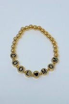Cool Mom Gold Beaded Bracelet Womens Mothers Day Gift