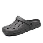 Cool Slippers Summer Hole Shoes Rubber Clogs Men Garden Shoes Gray Beach Flat Summer Beach Sandals Adjustable Slide Garden Shoes Lightweight Nonslip Clogs Stevvex