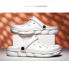 Cool Slippers Summer Hole Shoes Rubber Clogs Men Garden Shoes Gray Beach Flat Summer Beach Sandals Adjustable Slide Garden Shoes Lightweight Nonslip Clogs Stevvex