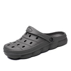 Cool Slippers Summer Hole Shoes Rubber Clogs Men Garden Shoes Gray Beach Flat Summer Beach Sandals Adjustable Slide Garden Shoes Lightweight Nonslip Clogs Stevvex