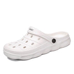 Cool Slippers Summer Hole Shoes Rubber Clogs Men Garden Shoes Gray Beach Flat Summer Beach Sandals Adjustable Slide Garden Shoes Lightweight Nonslip Clogs Stevvex