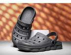 Cool Slippers Summer Hole Shoes Rubber Clogs Men Garden Shoes Gray Beach Flat Summer Beach Sandals Adjustable Slide Garden Shoes Lightweight Nonslip Clogs Stevvex