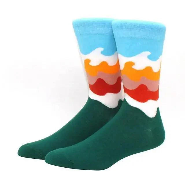 Cool Sock Astronaut Pattern Winter Socks For Men Thick Long Funny Socks Colorful Designs For Your Outfit Stevvex